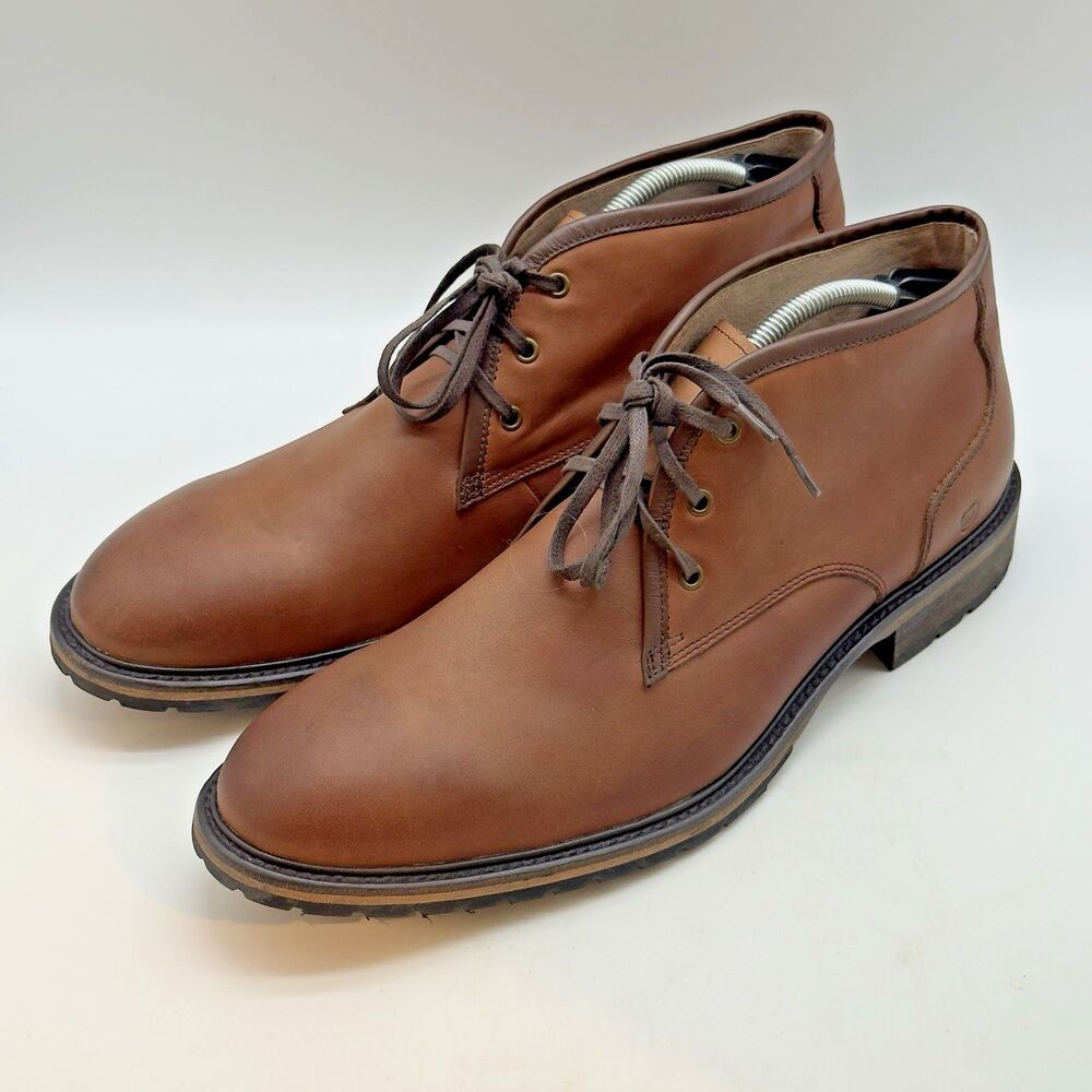 Andrew Marc Woodside AM 1022 Leather Chukka Men's 13 Brown Lace Up Ankle Boots - Picture 3 of 14